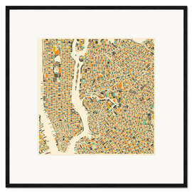 Framed art print New York Map Colourful