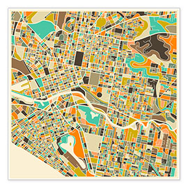 Poster  Melbourne Map - Jazzberry Blue