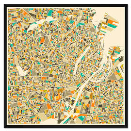 Gerahmter Kunstdruck Kopenhagen Karte