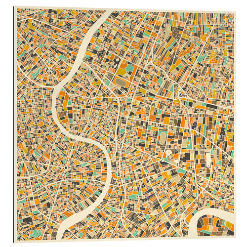 Quadro em plexi-alumínio Bangkok Map I