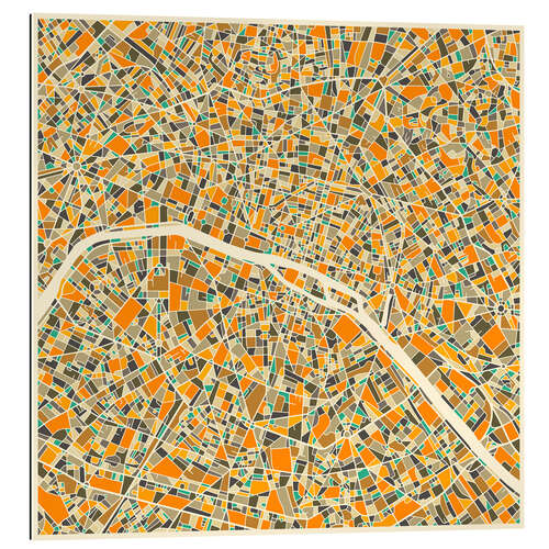 Gallery print Paris Map Colourful