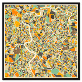 Gerahmter Kunstdruck Rom Karte I