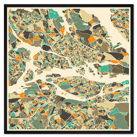 Gerahmter Kunstdruck Stockholm Karte