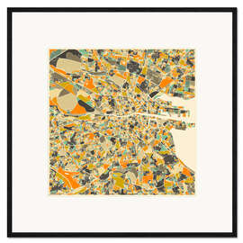 Framed art print Dublin Map III