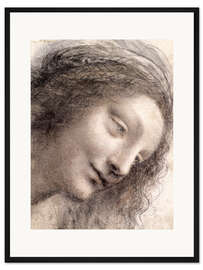 Gerahmter Kunstdruck Der Kopf der Jungfrau in Dreiviertelansicht nach rechts gewandt