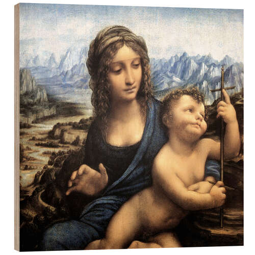 Wood print Madonna of the Yarnwinder