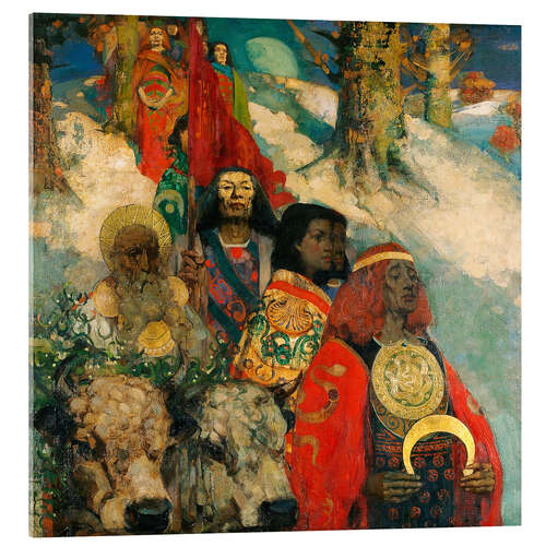 Akrylbilde The Druids: Bringing in the Mistletoe