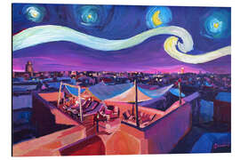 Magnettafel Sternennacht in Marrakesch - Van Gogh Inspirationen auf Djemaa El Fna in Marokko