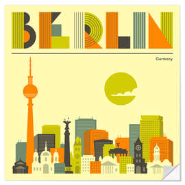 Selvklebende plakat Berlin skyline