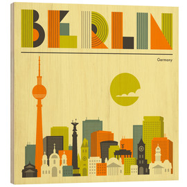 Cuadro de madera  Skyline Berlín - Jazzberry Blue