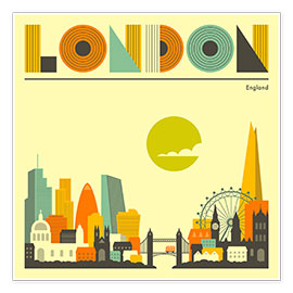 Wandbild  London Skyline - Jazzberry Blue