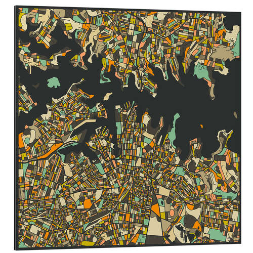 Aluminiumtavla Sydney Map