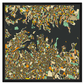 Gerahmter Kunstdruck Sydney Karte