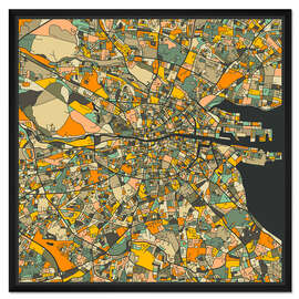 Gerahmter Kunstdruck Dublin Karte II