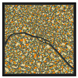 Gerahmter Kunstdruck Paris Karte