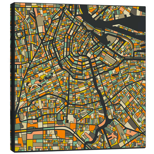 Canvas print Amsterdam Map