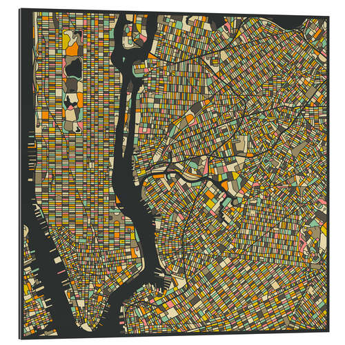 Quadro em plexi-alumínio New York Map