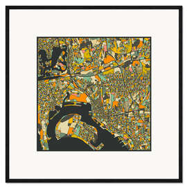 Framed art print San Diego Map