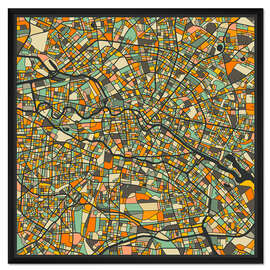 Gerahmter Kunstdruck Berlin Karte II