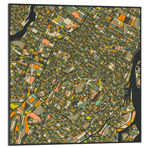 Cuadro de plexi-alu Montreal Map