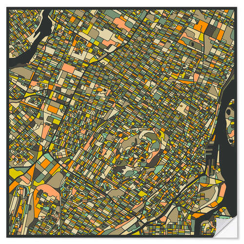 Autocolante decorativo Montreal Map