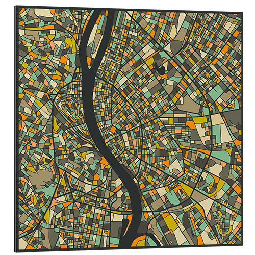 Cuadro de aluminio Budapest Map II