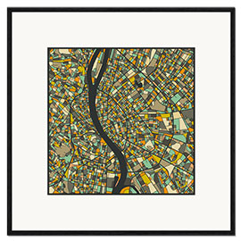 Framed art print Budapest Map II