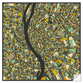 Autocolante decorativo Budapest Map II