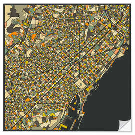 Vinilo para la pared Mapa de Barcelona II