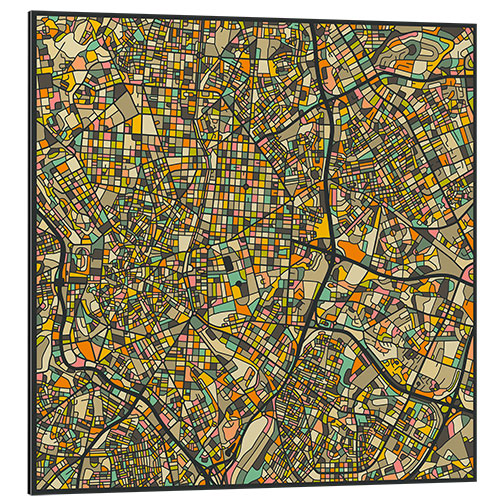 Aluminiumsbilde Madrid Map III