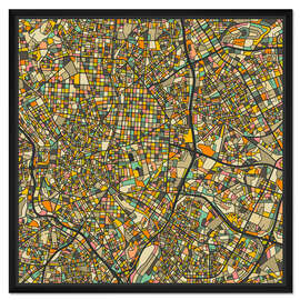 Gerahmter Kunstdruck Madrid Karte III
