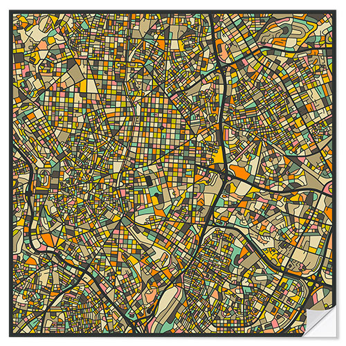 Autocolante decorativo Madrid Map III