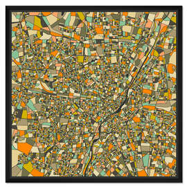 Gerahmter Kunstdruck München Karte