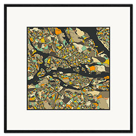 Framed art print Stockholm Map