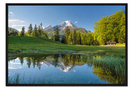 Gerahmter Kunstdruck Watzmann bei Ramsau in Oberbayern