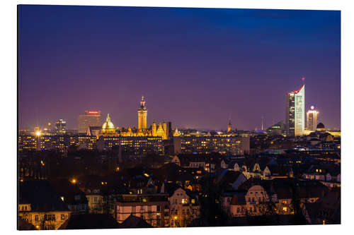 Cuadro de aluminio Leipzig Skyline at night