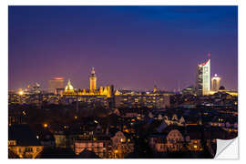 Naklejka na ścianę Leipzig Skyline at night