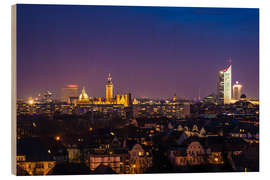 Puutaulu Leipzig Skyline at night