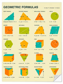 Selvklebende plakat Geometric Formulas