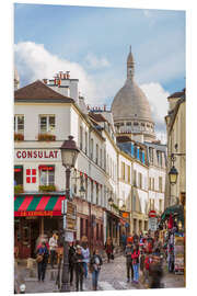 Foam board print Montmartre street view with Sacré-Coeur, Paris