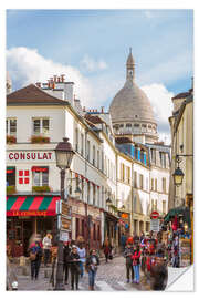 Sisustustarra Montmartre street view with Sacré-Coeur, Paris