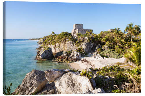 Obraz na płótnie Famous maya ruins of Tulum on the caribbean sea, Mexico