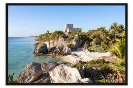 Gerahmter Kunstdruck Berühmten Maya-Ruinen von Tulum am Karibischen Meer, Mexiko