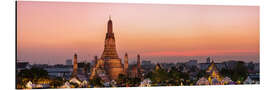 Tableau en aluminium Panorama du Wat Arun au coucher du soleil, Bangkok, Thaïlande