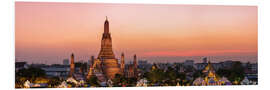 Foam board print Panoramic of Wat Arun temple at sunset, Bangkok, Thailand