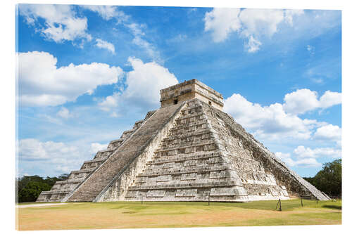 Acrylglas print El Castillo pyramid, Chichen Itza maya ruins, Mexico