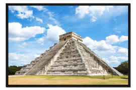Gerahmter Kunstdruck El Castillo Pyramide Chichen Itza Maya-Ruinen, Mexiko