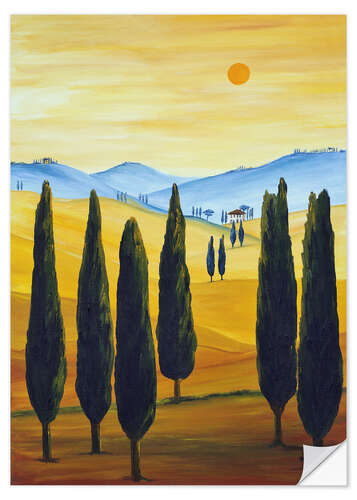 Selvklebende plakat Longing for Tuscany