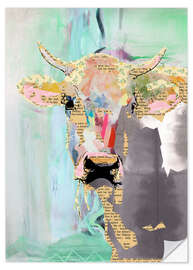 Wandsticker Kuh Collage