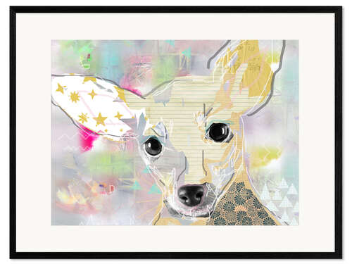 Plakat artystyczny premium w ramie Chihuahua Collage